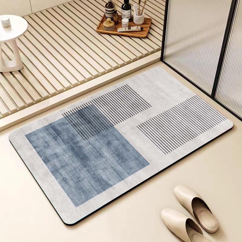 Alfombrilla nórdica sencilla de diatomeas para baño, antideslizante, absorbente para puerta de baño