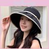 Summer Sun Protection Bucket Hat With Wide Brim For Women Outdoor Casual Fashion