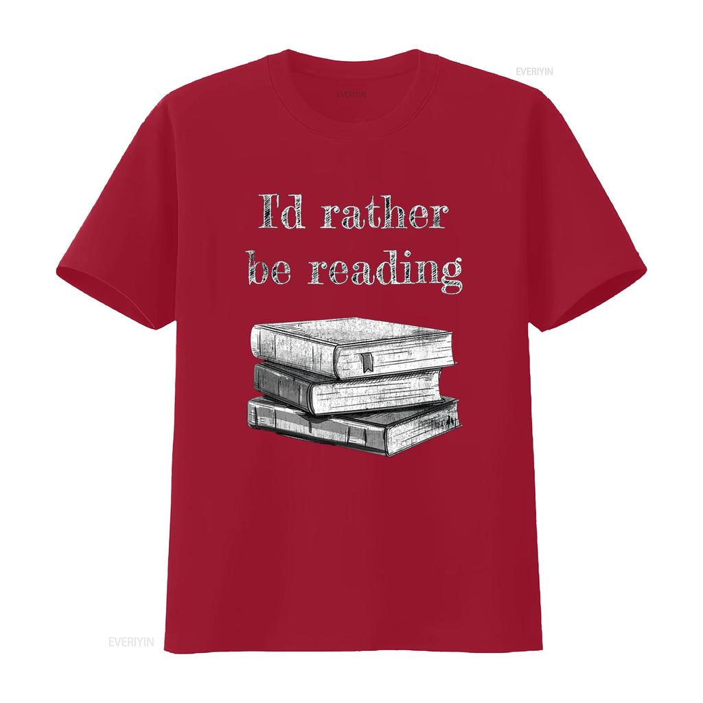 Book Lover I D Rather Be Reading T Shirt Vintage Washed Homme Designer Clothes Stylish Slightly Unisex Comfortable Versatile