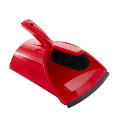 Leecroft SCOOPA Dustpan & Brush Soft Red