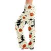 Damen elastische Taille Kordelzug Hose Halloween Print Lässige Loungehose Vollständige Länge Entspannte Passform Schlafanzug Hose