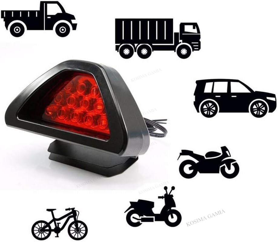 12V Universal Auto LED Fog Light Triangle Brake Stop Light Red Tail Lamp Rear Safety Collision Avoidance Flash Warning Bulbs