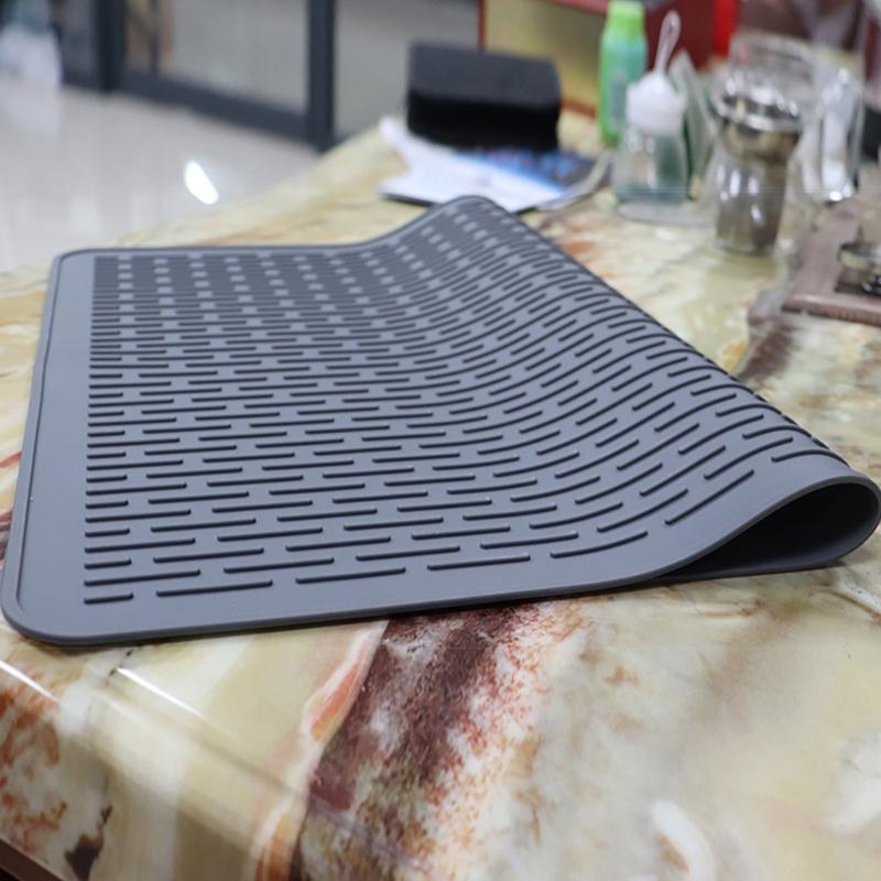 Flexible Water Drainage Silicone Dining Mats Heatproof Surfaces Guards For Utensils And Dishes