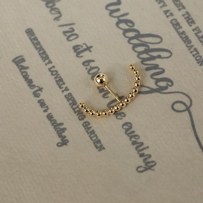 S925 Sterling Silver 18K Gold-Plated Personalized Screw Ball Stud Earrings for Women 18K Gold Pair (with Screw Back)