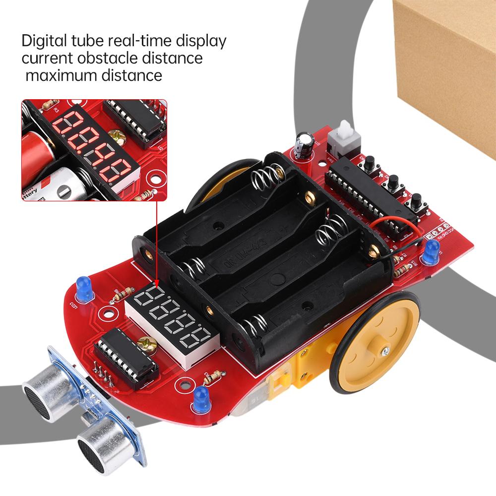 Ultraschall-Entfernungsmessung, Hindernisvermeidung, Auto-DIY-Schweißset, Mikrocontroller, intelligente Auto-Programmierung, elektronisches DIY-Kit