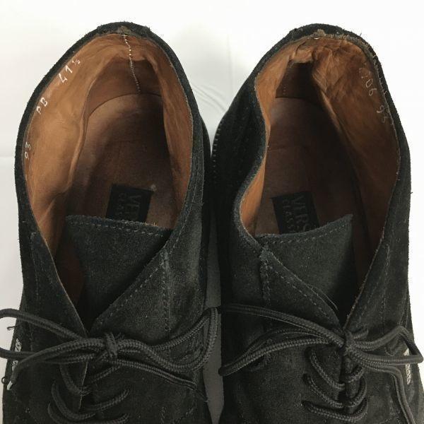 Versace Classic Chukka Boots Schwarz Wildleder-Finish Größe 41.5 26.026.5 Vintage Herren(GEBRAUCHT)