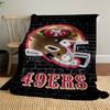 1pc San Francisco 49ers Helmet Theme Design Flannel Blanket - 3D Printed Soft Warm, All-Season Lightweight Throw for Camping Travel Bed-080709