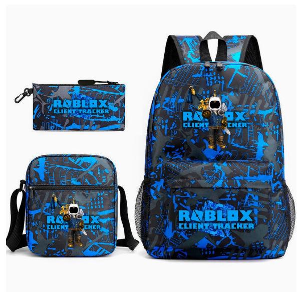 Football Star Teenager Student Schoolbag Ronaldo Pattern Three-Piece Backpack