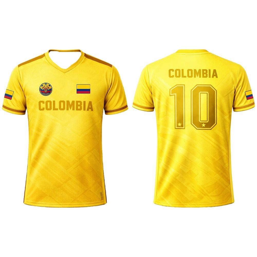 Kolumbien Flagge 3D Gedrucktes Trikot Sommer Outdoor Sport Atmungsaktiv Kurzärmelig Fußballtraining Mann Lässig