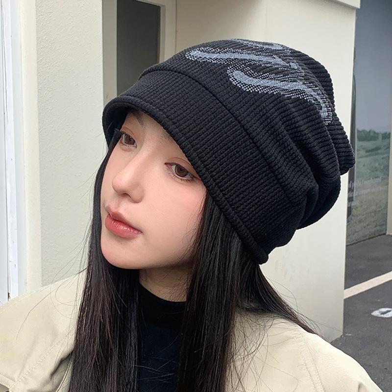 Autumn Hat Women's Baotou Hat Warm Ear Protector Wool Knitted Hat Stacking Hat