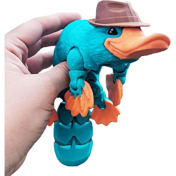 

3D Printed Articulated Platypus, Flexible Dynamic Animals Toys,Easter Basket Stuffers Prefilled Easter Egg Fillers, Adults Fidget Toys for Autism Blue-Small-6Inch