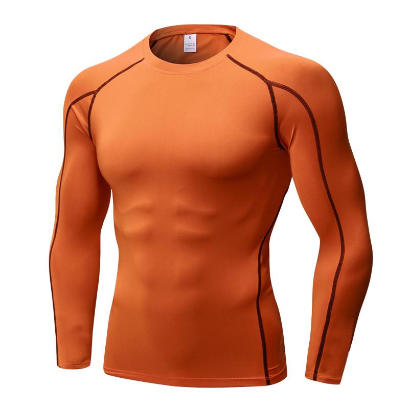 Men's Pro Compression Long Sleeve Running T-Shirt - Elastic, Sweat-Wicking, Quick-Dry for Sport & Fitness