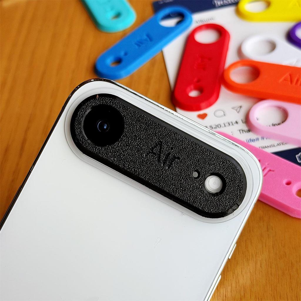Flush-Mounted Mirror Cover with Skin-Feel Back Sticker for iPhone Air - Colorful Invisible Fit with 17 Air Lens Protection