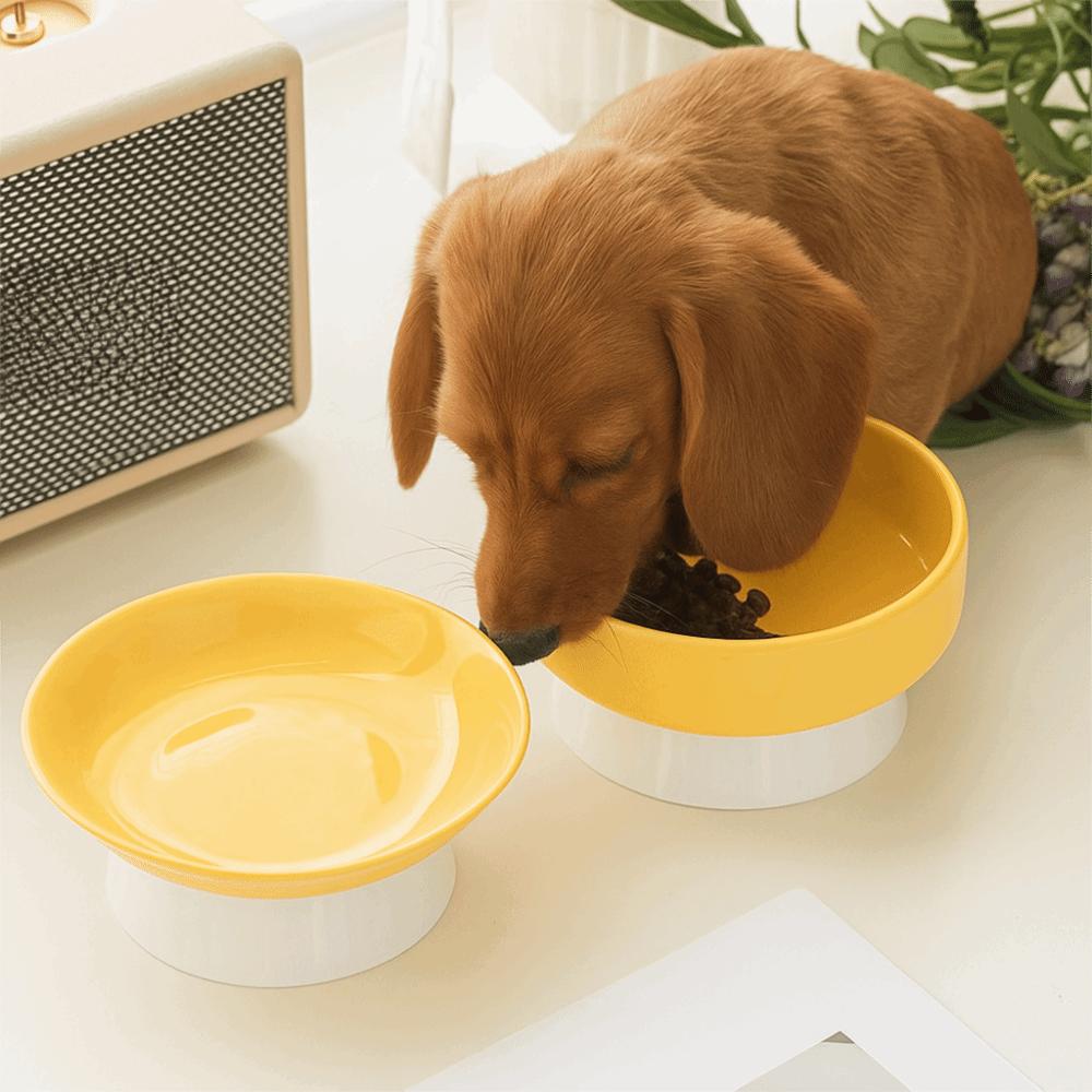 Ceramic Cat Bowl Cute Dog Food Feeding Basin Creative Pet High Foot Bowl Water Container