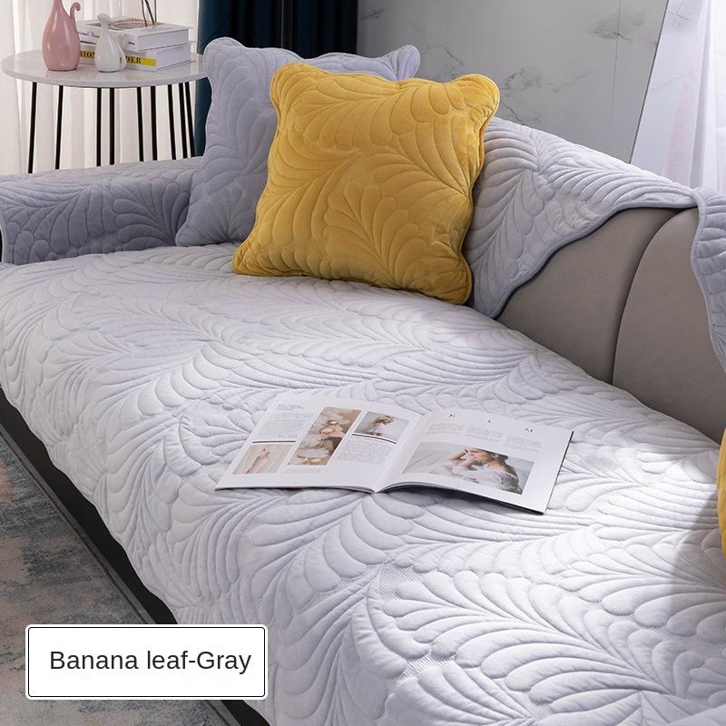 Cojín de Sofá, Cuero Universal para Todas las Estaciones, Antideslizante, Cojín de Asiento Engrosado Simple Nórdico, Funda de Felpa para Invierno, Toalla para Respaldo