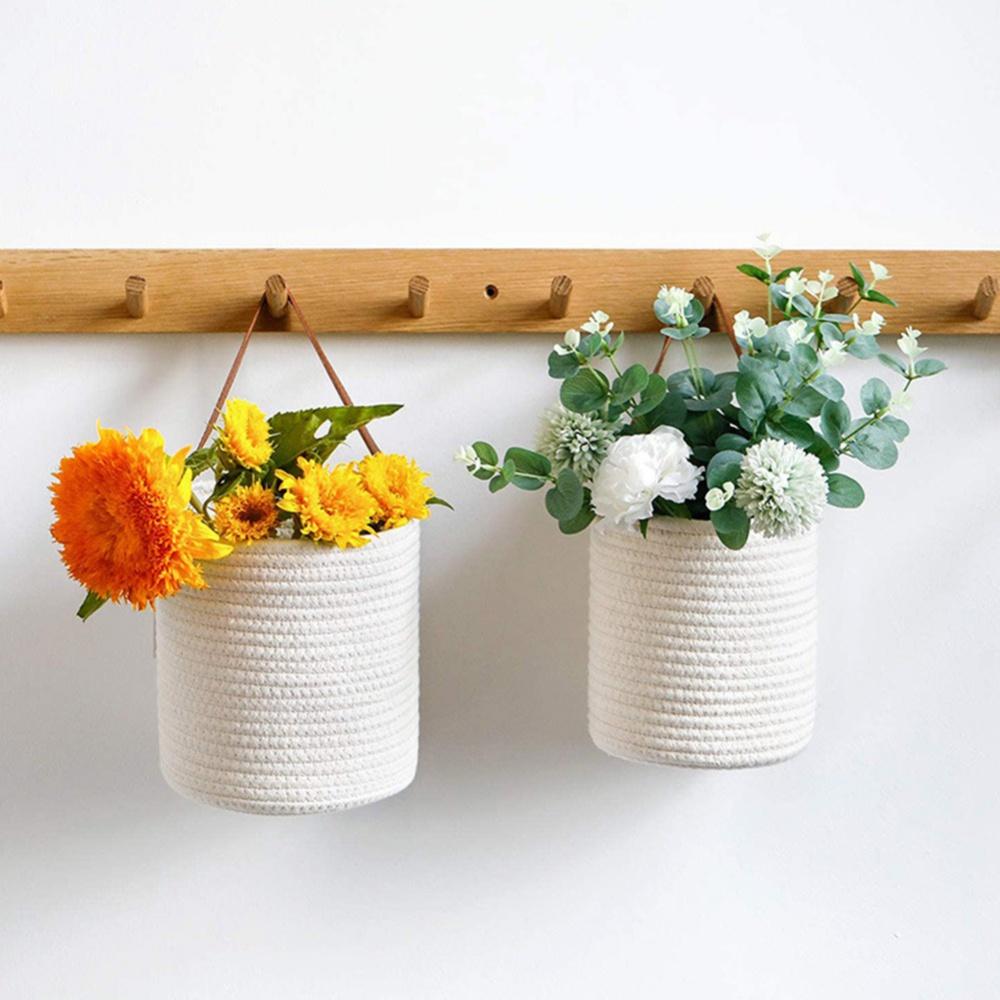 Storage Baskets Hanging Storage Organizer Hanging Flower Pot Woven Basket