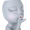 Sculpture Flower Pot Resin Portrait Flying Kiss Flower Pot Planter Pot Closed Eye Flower Pot