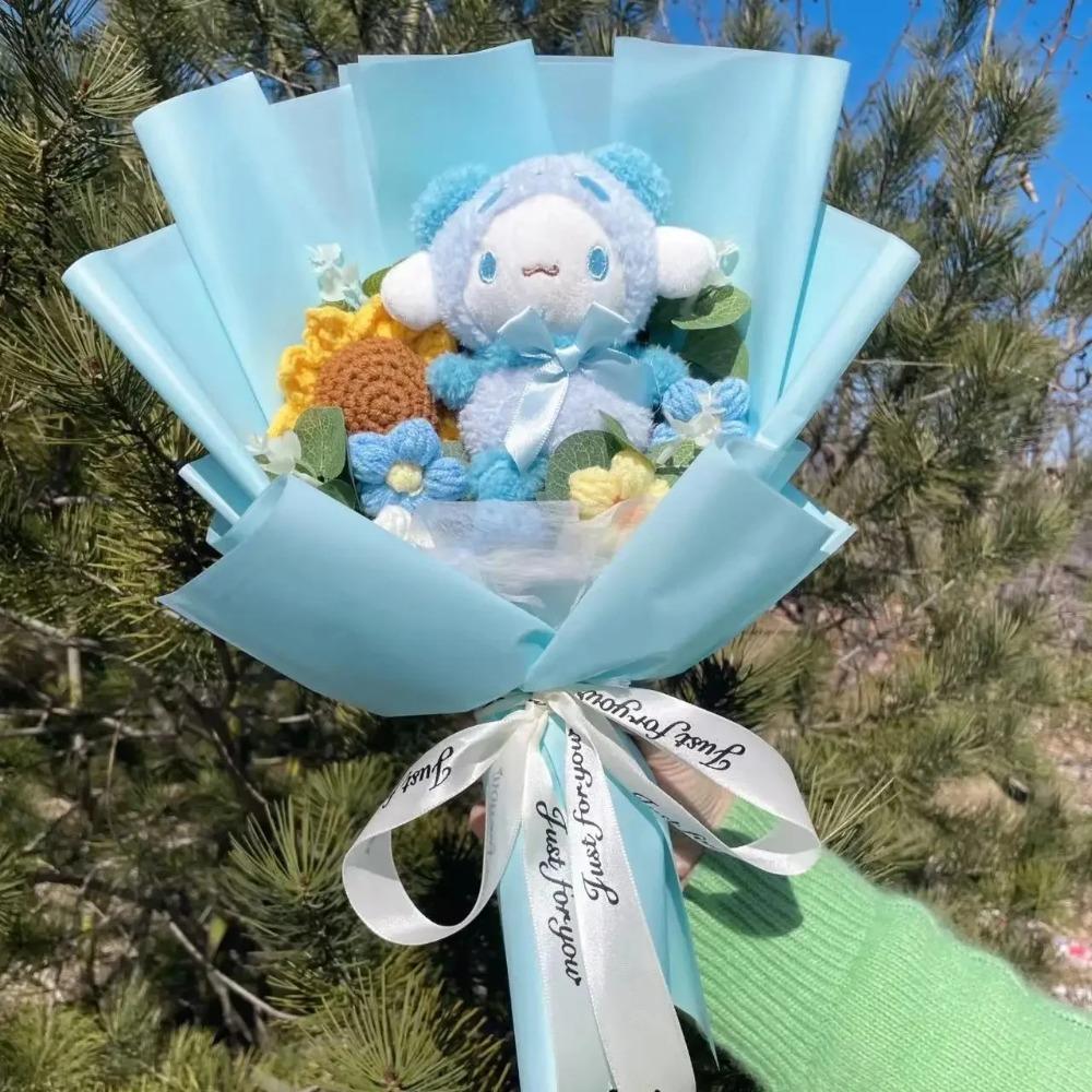 Bambole Gatto Kawaii Hello Kitty con Fiori Artificiali Bouquet Creativo Regali di Natale San Valentino Compleanno Laurea