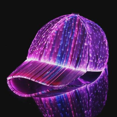 LED Knipperende Baseballpet met Glasvezel - Lichtgevende Hoed voor Bar, Disco en Hip Hop.