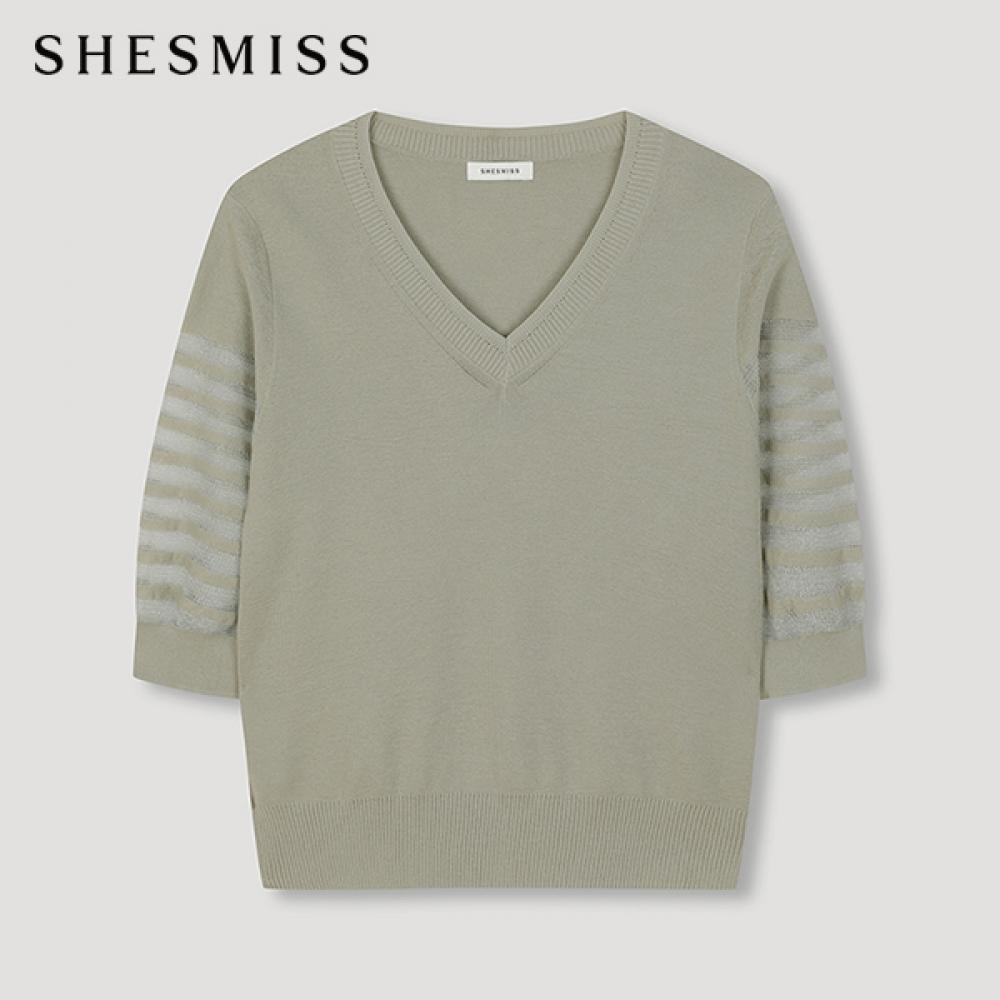 

She S miSS Volume Sleeve See Through Knit SSkpon21120 Lk light khaki/55