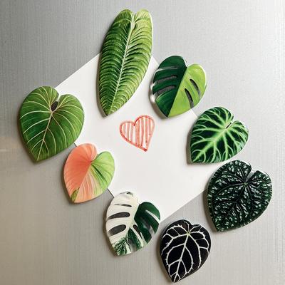 Pflanzenblätter Magnetischer Kühlschrankaufkleber 3D Stereo Harz Wohnkultur Weicher magnetischer Kühlschrankaufkleber