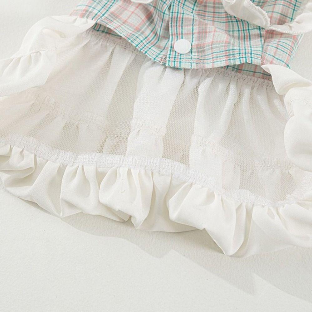 Comfortable Plaid Pet Dress Fashion Dog Vest Dress Adorable Pet Clothes  For Dogs Cats