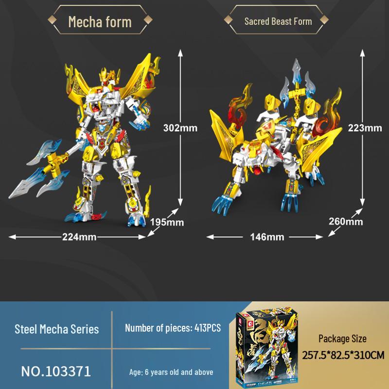 Steel Mecha Assembly Transformation DIY Model Building Blocks for Boys