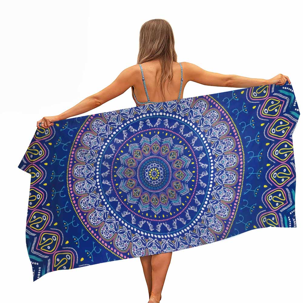 Colorful Mandala Microfiber Psychedelic Beach Towel Portable Quick Dry Sand Outdoor Travel Swim Yoga Mat Super Absorbent Towel