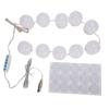 10Pcs LED Makeup Comestic Mirror Light Kit with Dimmable Light Bulb