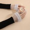 Stylish Sheer Wrist Cuffs Lace Pattern Detail Nails Photography Accessories Lightweight Fabric