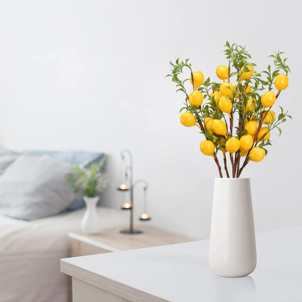 6ocm Artificial Lemon Branches Lifelike Exquisite Craftsmanship Faux Lemon Stems for Home Decor
