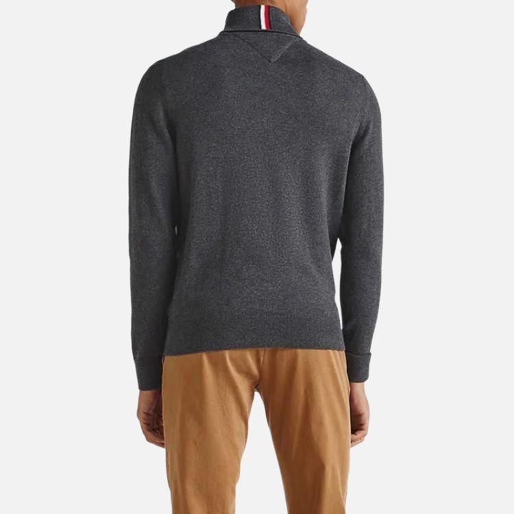 Tommy Hilfiger High Neck Pullover Comfortable Warm Long Sleeve Knit Sweater Men Sweater Dark-Gray 78J9328-021