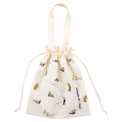 World Party Oki Masayuki Tote Cat Eco Drawstring Stylish and Cute for Adult Cat Perfect for Animal Fund [2024] Bag, Water-Repellent, Women's Design,