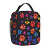 Dog Paw Print Insulated Lunch Bag for Women Reusable Lunch Box for Work School Picnic Cooler Thermal Bento Bag for Boys Girls