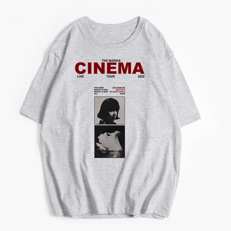Hirsionsan Cinema Letter Printed T Shirt Women Summer Cotton