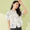 Damen Chinesischer Stil Florales Kurzarmhemd