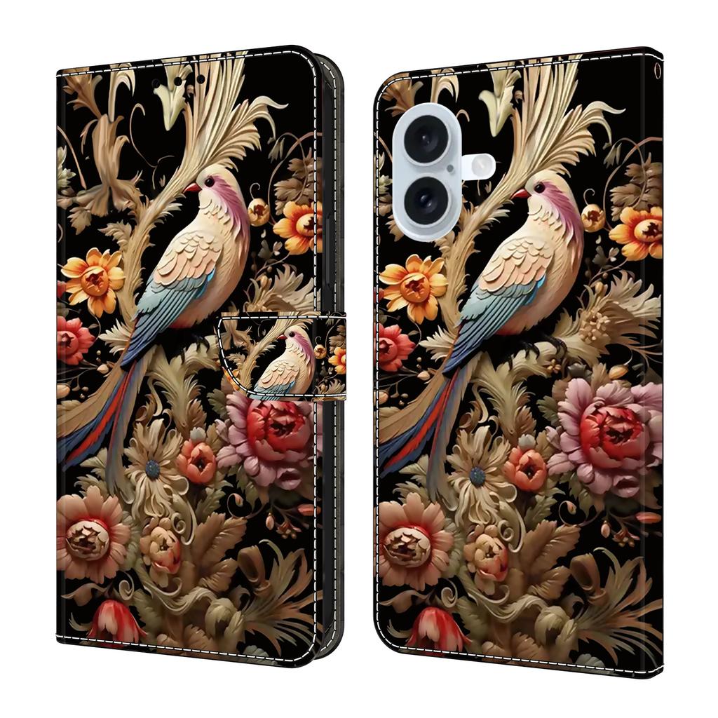 For iPhone 17 Case PU Leather Wallet Phone Cover with Stand