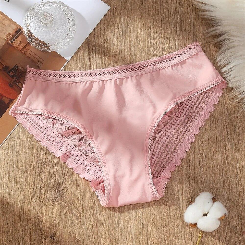 Women's Sexy Lace Panties Underwear Solid Low Waist Lingerie Underwear Female Lace Hollow Transparent Briefs Underspans
