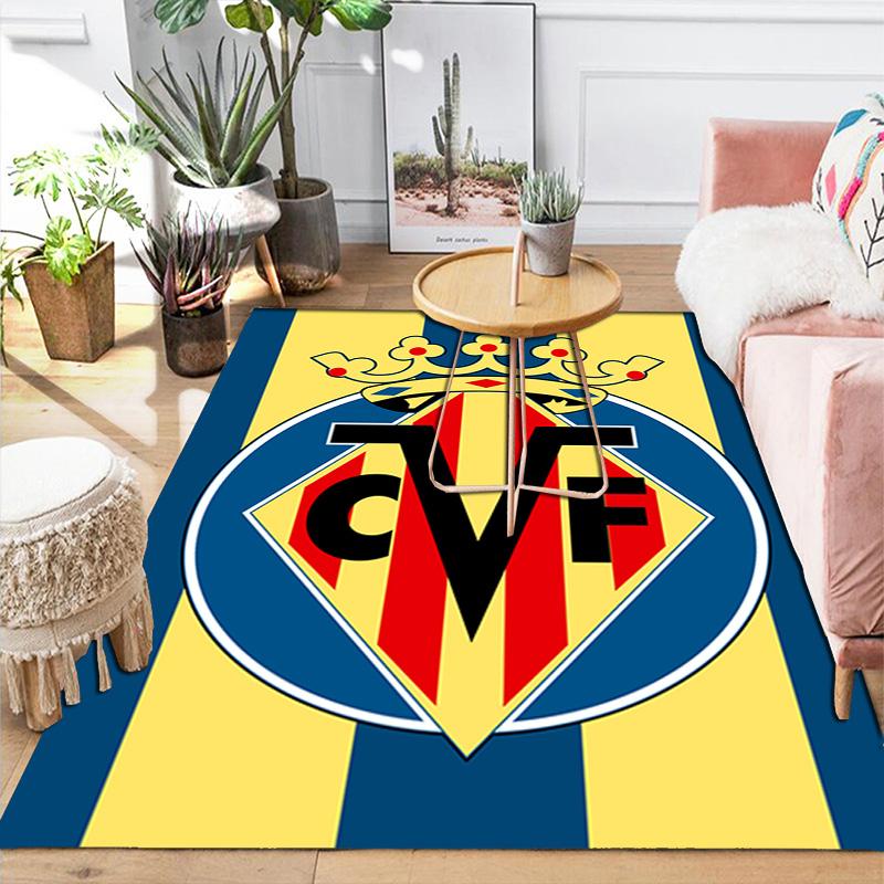 Villarreal FC Pattern Rug Floor Mat for Living Room or Bedroom Soft and Comfortable Carpet a Gift for Birthday and Holiday.