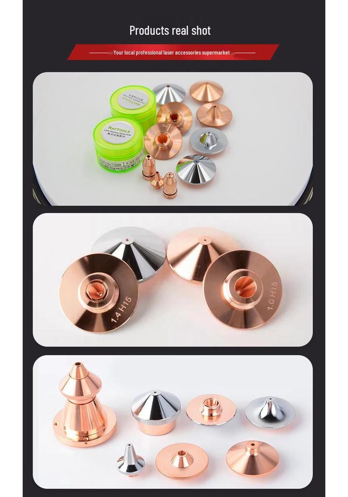 High-Speed Laser Cutting Nozzle for Sheet Metal - Purple Copper, Single/Double Layer