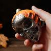 Yousheng Skeleton Pumpkin Ornaments, Resin Durable Halloween Decorations, Retro Dark Style Table Decor, for Party Window