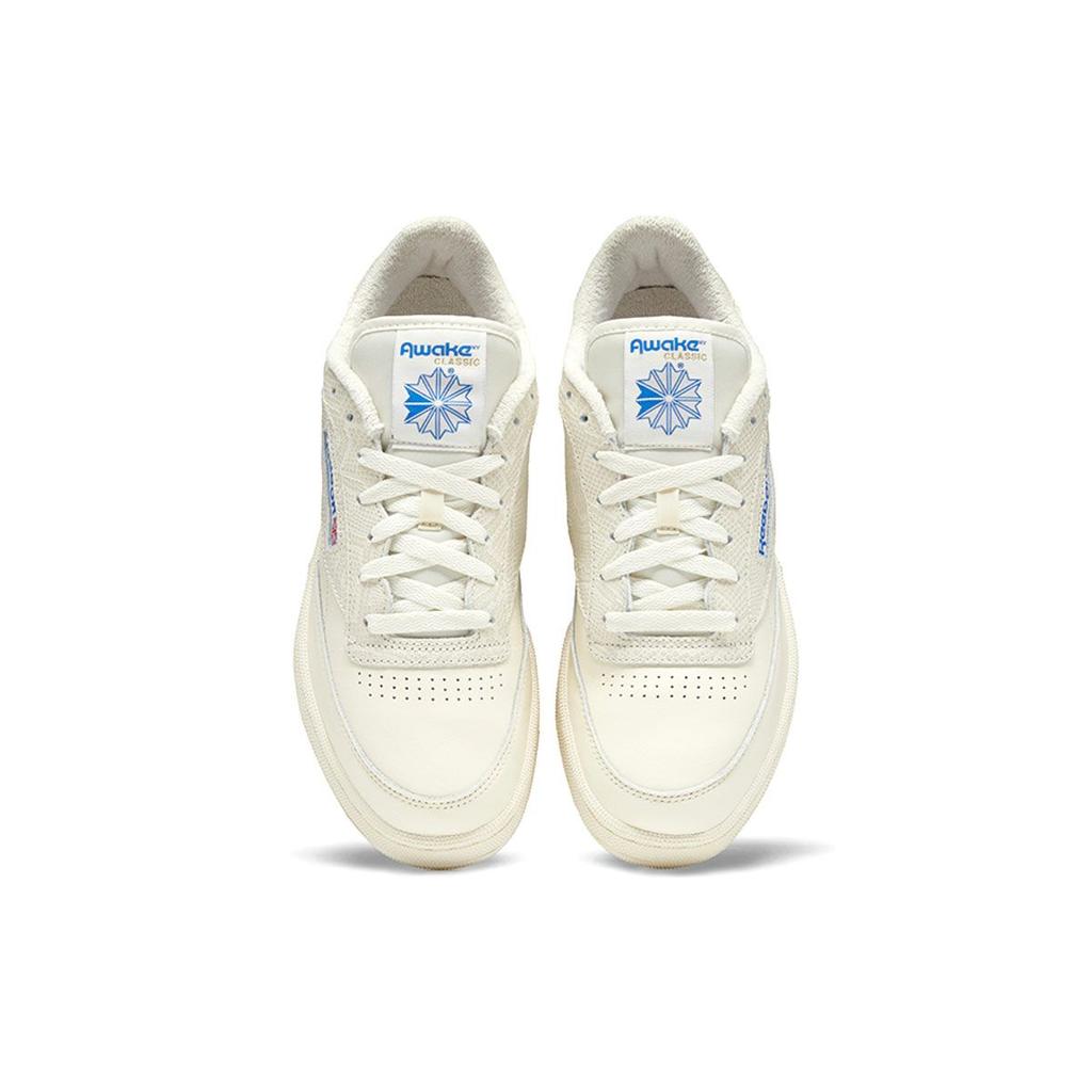 Awake NY X Reebok Club C 85 White Snakeskin Unisex Sneakers Cream Sandtrap Chalk H03328