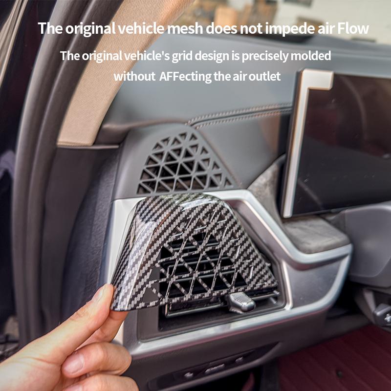 EAJN6 For BMW X5X6X7 G05 G06 G07 2023-2025ABS Carbon Fiber Car Dashboard Side Air Conditioner Outlet Vent Frame Cover Trim Accessories