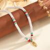 Atoztide Fashion Ocean Series Polymer Clay Necklace Bracelet Jewelry Set for Women Stainless Steel Shell Conch Pendant Set Gift
