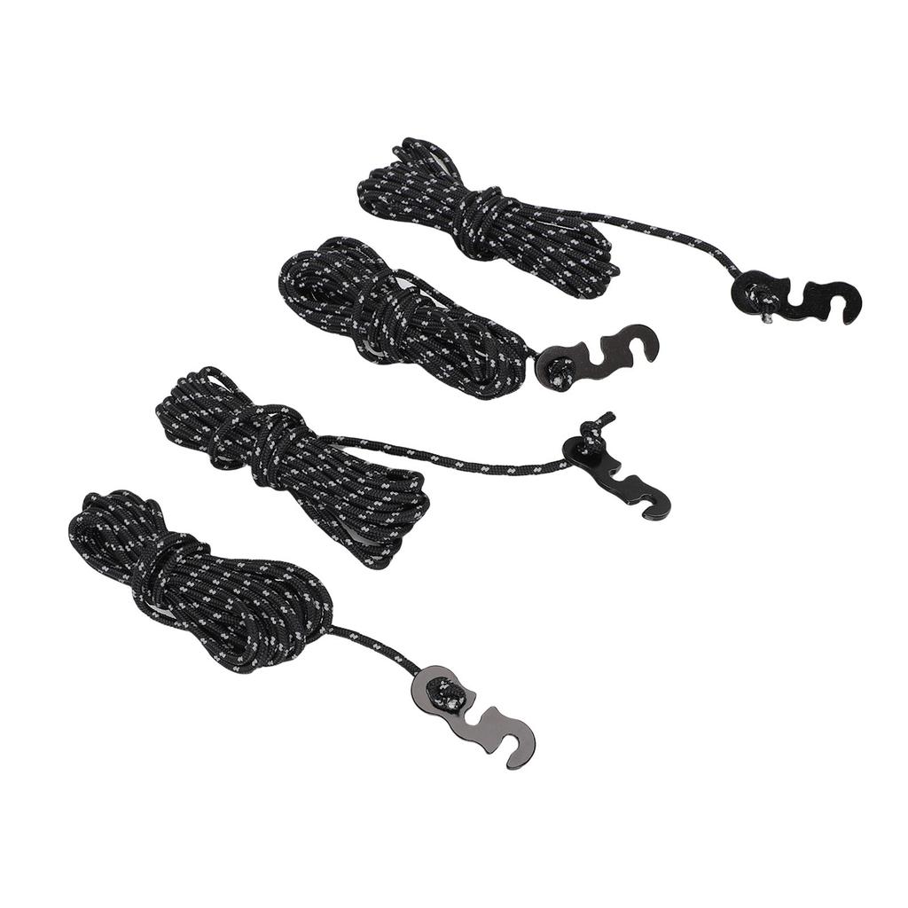 4Pcs Outdoor Camping Rope 9.8ft Nylon Wind Proof Reflective Strip Adjustable Length Tent Cord Tie