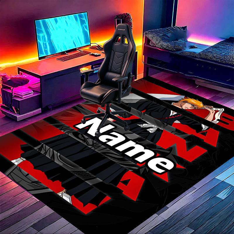 Custom Name Personalized BLEACH Print Carpet, Versatile Home Decor Rug, for Playroom, Apartment, Balcony, Entryway, Hallway Gift