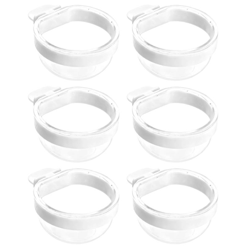 Set of 6 Clear Plastic Bird Cage Feeder Dish For Parakeets Cockatiels Easy To Clean Food Water Dispenser Pet Accessories