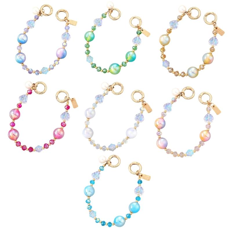 Beaded Phone Bracelet Strap,Phone Beaded Wrist Strap Phone Bracelet Lanyard for Women Phone Keychains Charm