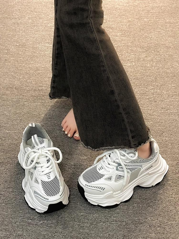 Fashion Women  Flat Shoes Trainers Ladies Thick Sole Shoes Thick Sole Tennis Vulcanized Shoes Fashion Casual