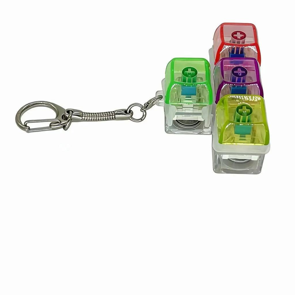 LED Keyboard Keychain Fidget Toys Crystal Clicker Sensory Toy for Stress Relief Keyboard Keychain Fidget Gadget for Adults Amagi